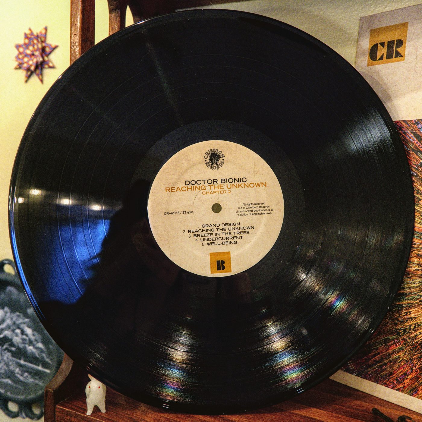An image of a vinyl record by Doctor Bionic called Reaching The Unknown.